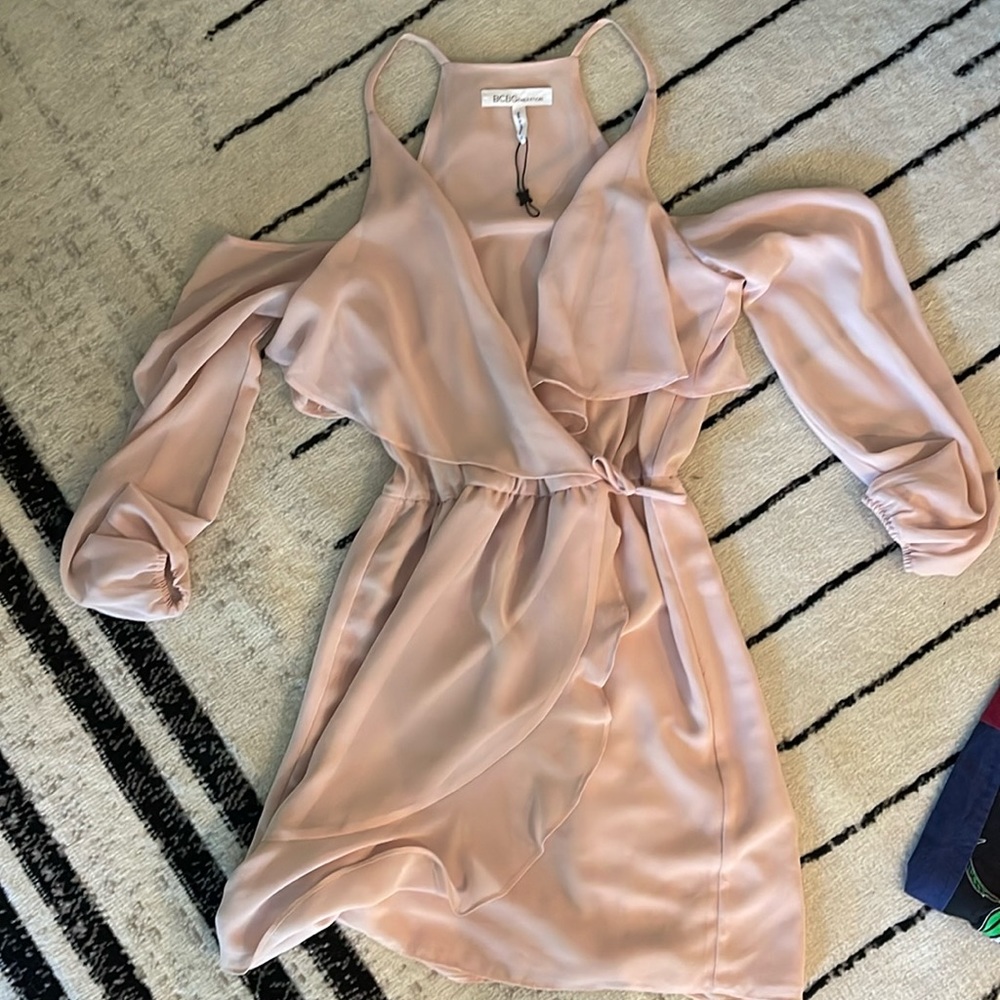 BCBGeneration Pink Open Shoulder Dress